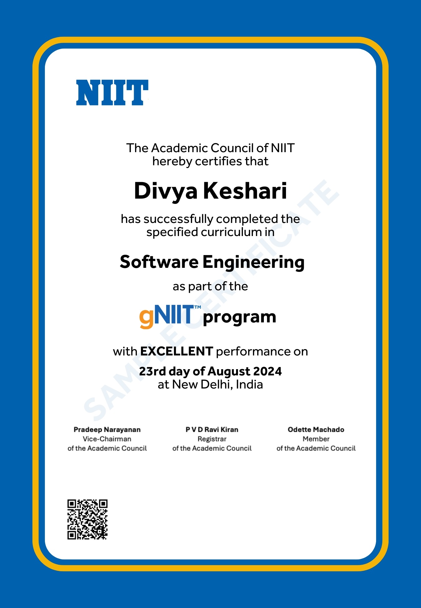 niit certificate